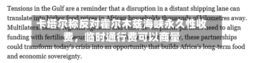 卡塔尔称反对霍尔木兹海峡永久性收费	，临时通行费可以商量-第2张图片