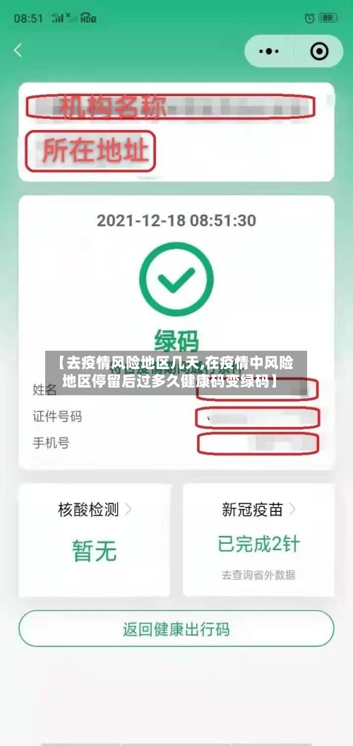 【去疫情风险地区几天,在疫情中风险地区停留后过多久健康码变绿码】