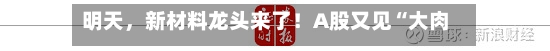 明天	，新材料龙头来了！A股又见“大肉签	”-第2张图片