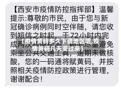 【疫情黄码多久下调地区呢,疫情黄码几天变过来】
