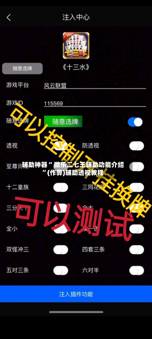 辅助神器“ 微乐二七王辅助功能介绍”(作弊)辅助透视教程-第3张图片