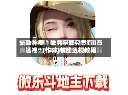 辅助神器“ 微壳字牌究竟有沒有透视	”(作弊)辅助透视教程-第1张图片