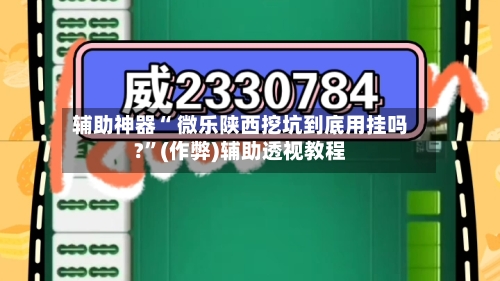 辅助神器“ 微乐陕西挖坑到底用挂吗?”(作弊)辅助透视教程-第2张图片