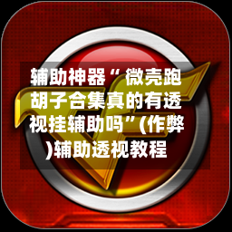 辅助神器“ 微壳跑胡子合集真的有透视挂辅助吗”(作弊)辅助透视教程