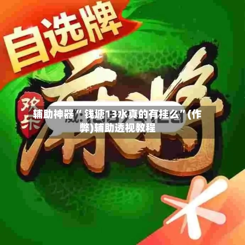 辅助神器“ 钱塘13水真的有挂么”(作弊)辅助透视教程-第2张图片